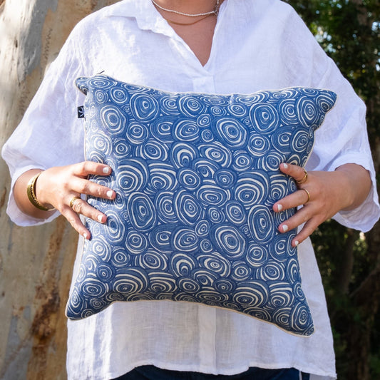 Linen Cushion Cover - Pacific - Growth Rings