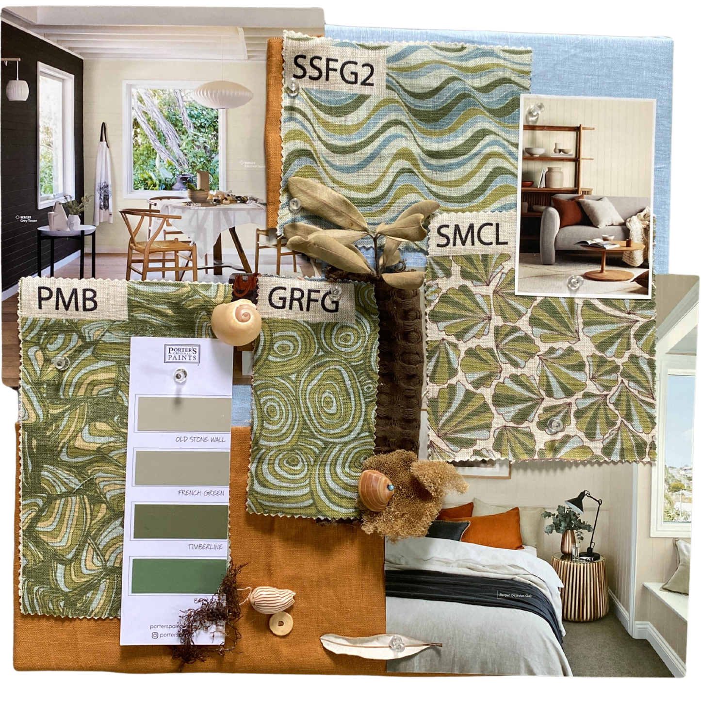 Linen Cushion Cover - Mangrove - Growth Rings