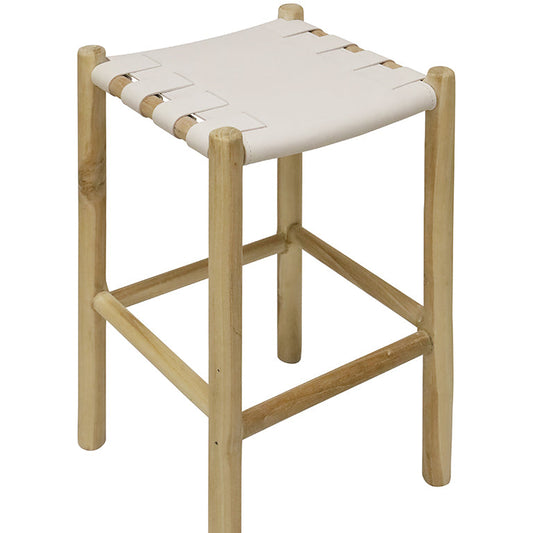 TEAK STOOL - White - 20% OFF