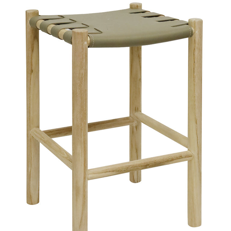 TEAK STOOL - Sage - 20% OFF