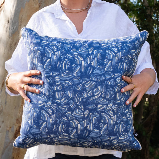 Linen Cushion Cover - Pacific - Pipi