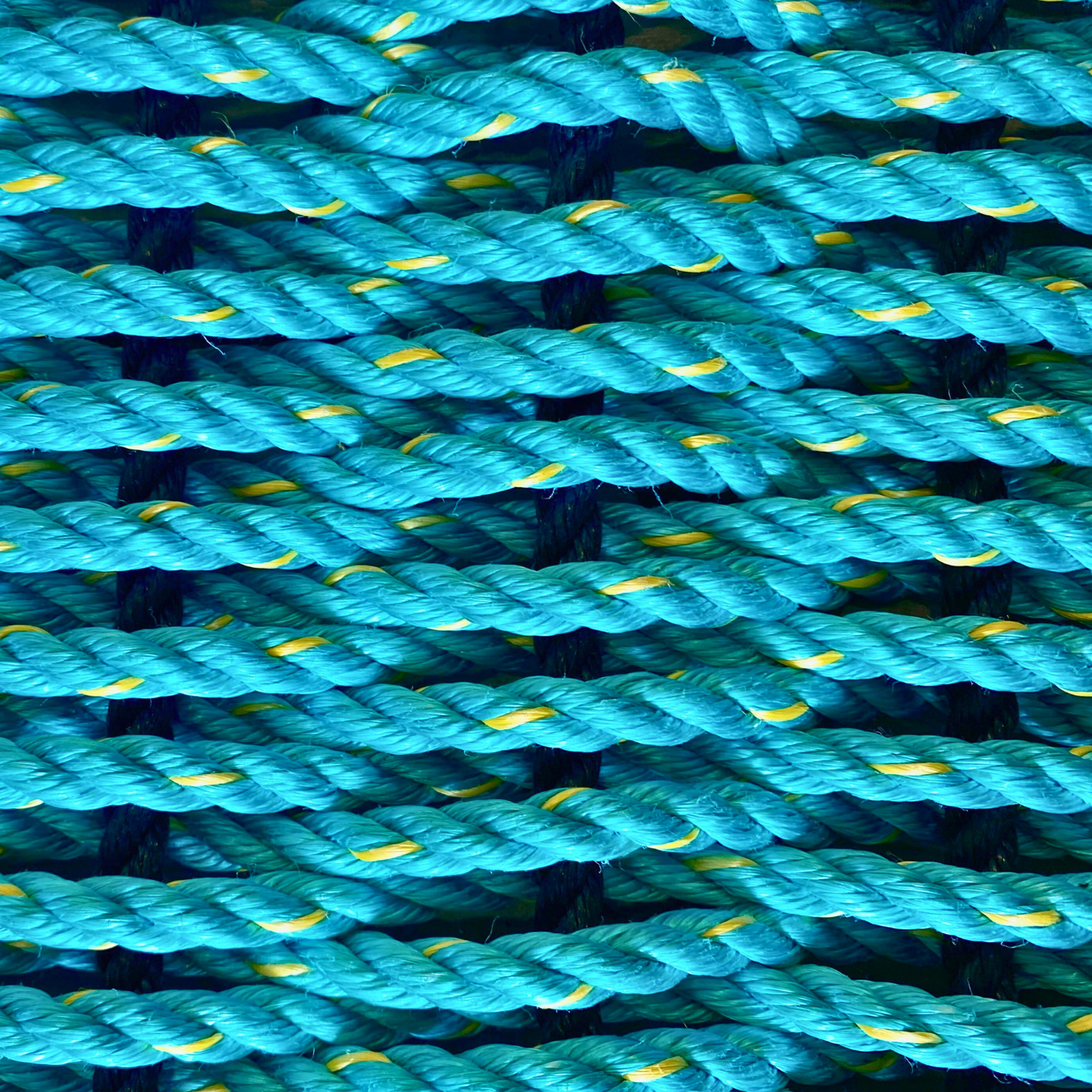 Rope Doormat AQUA + BLACK
