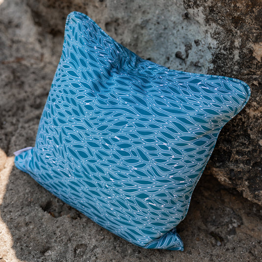 Seascape Fish Reef Cushion – Outdoor Coastal by Jess Scott