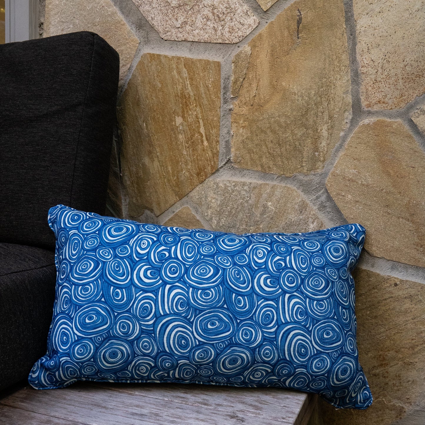 Outdoor / Indoor Cushion Cover - Growth Rings - Pacific