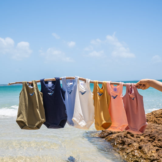 Baby Onesie - Whale - White