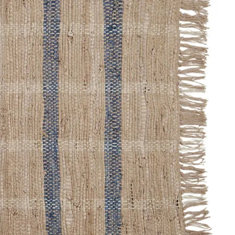 Leather rug / Mat - navy - extra long mat