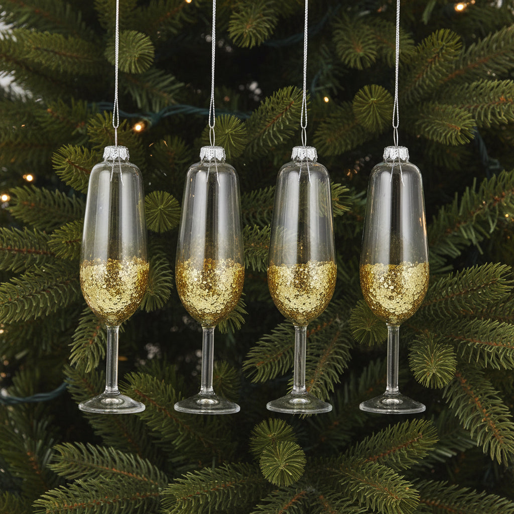 Champagne Flutes Christmas Ornaments