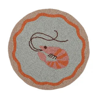 Beaded Placemat - Prawn