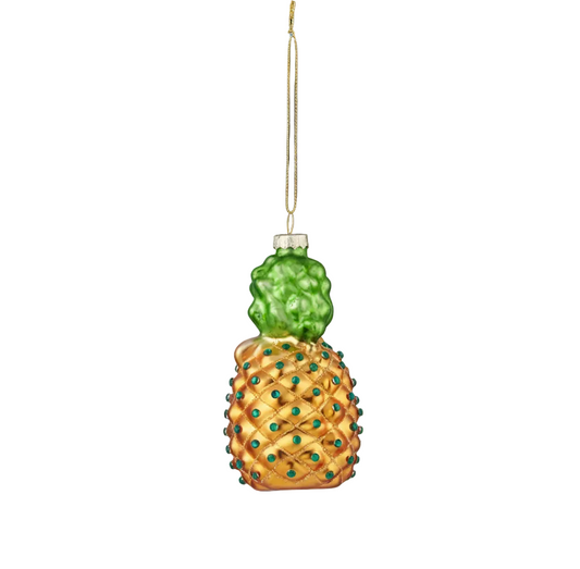 Glass pineapple Christmas ornament