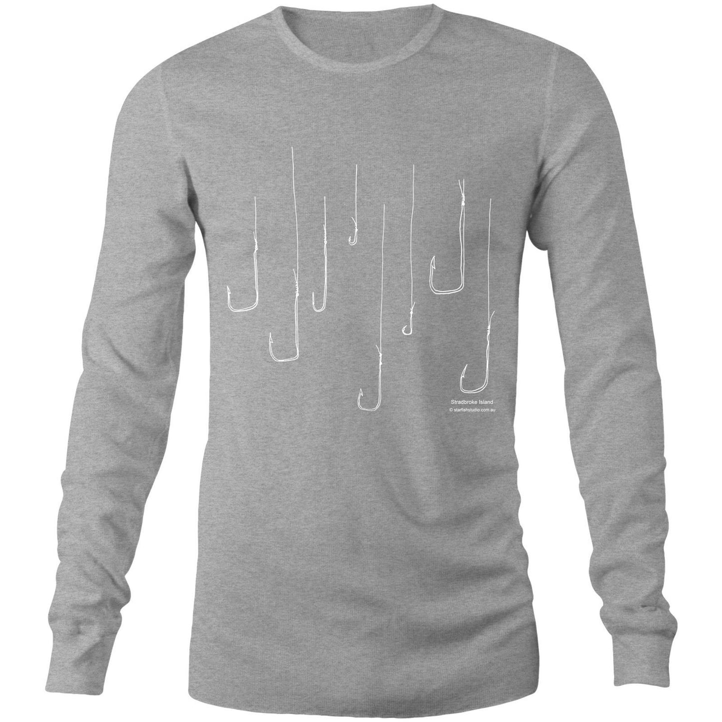 Printed to order- Unisex FISH HOOKS - Long Sleeve T-Shirt
