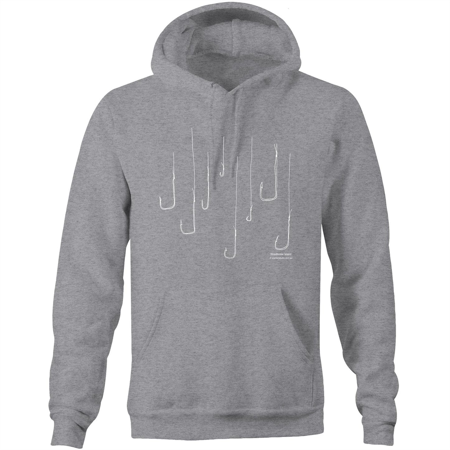 Printed to order- Unisex FISH HOOKS - Hoodie with Pocket