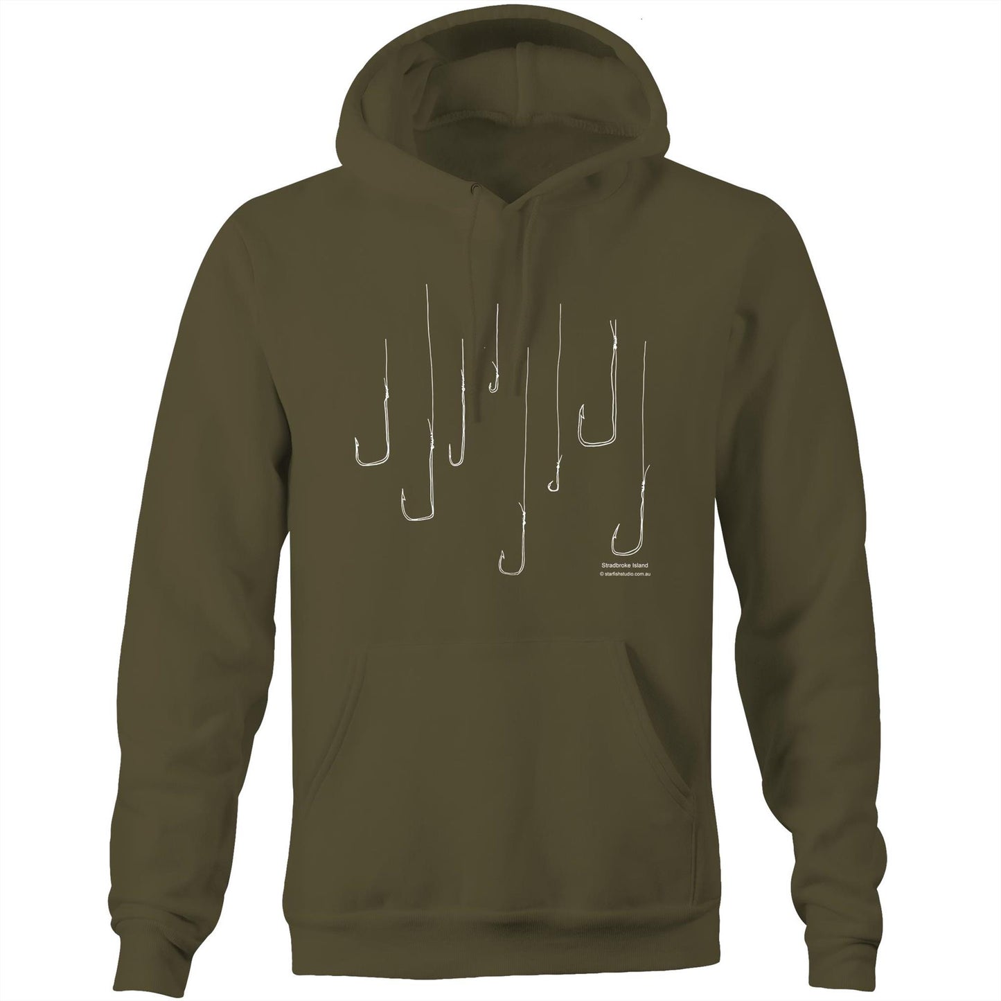 Printed to order- Unisex FISH HOOKS - Hoodie with Pocket