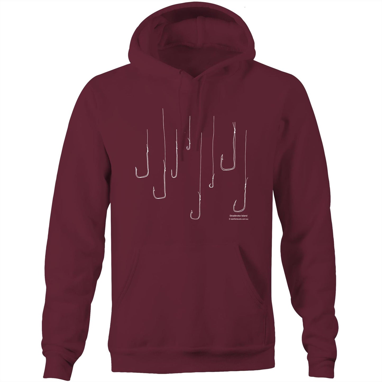 Printed to order- Unisex FISH HOOKS - Hoodie with Pocket
