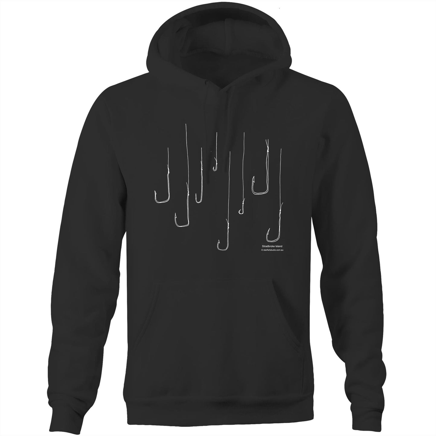 Printed to order- Unisex FISH HOOKS - Hoodie with Pocket