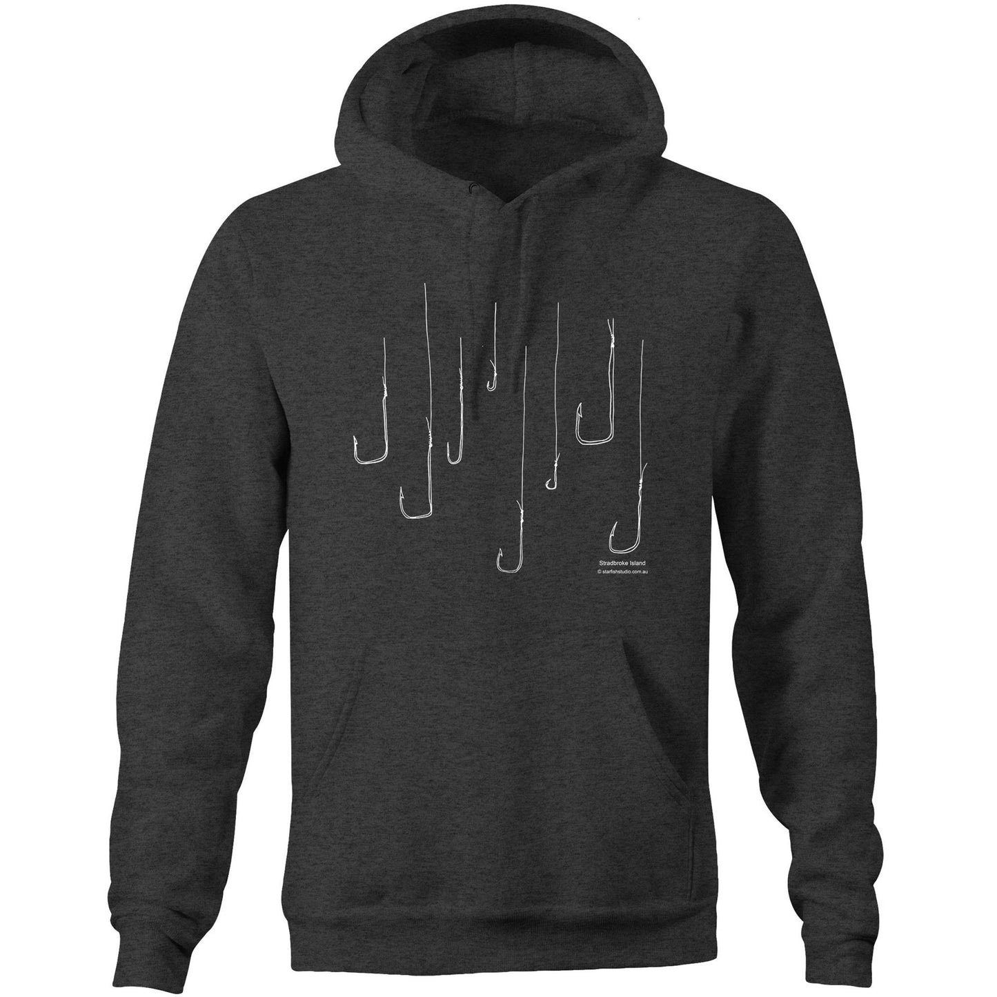 Printed to order- Unisex FISH HOOKS - Hoodie with Pocket