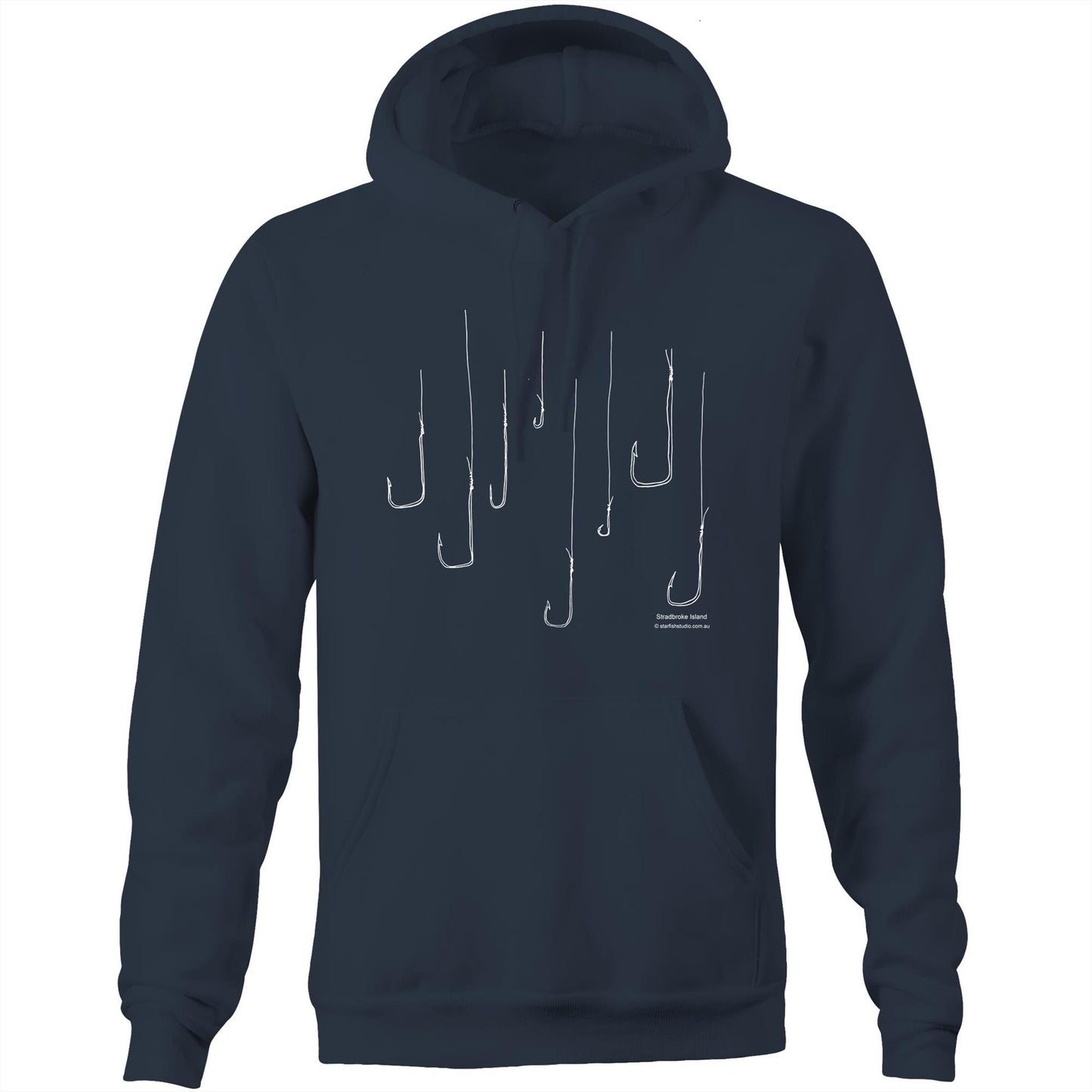 Printed to order- Unisex FISH HOOKS - Hoodie with Pocket