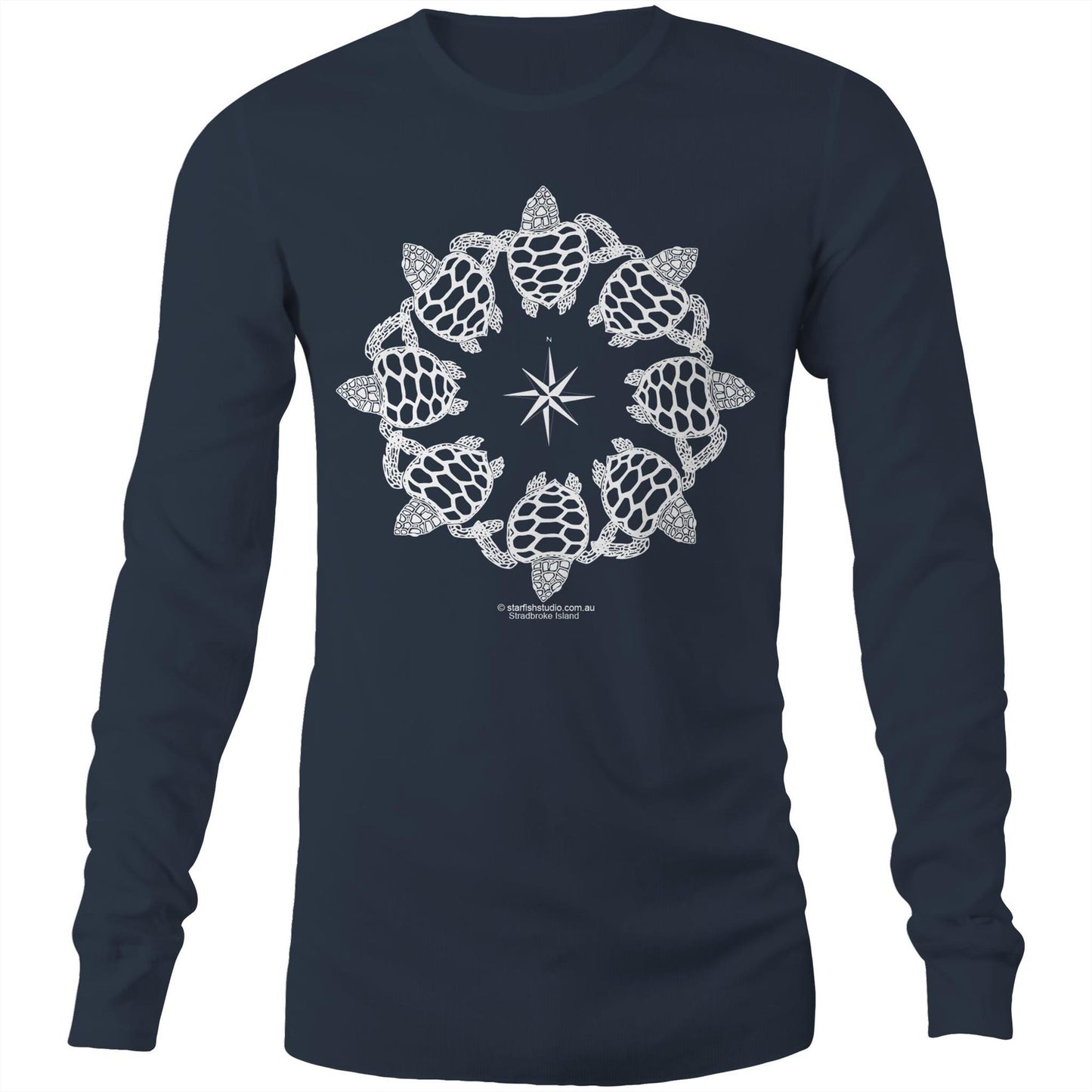 Printed to order- Unisex TURTLE CIRCLE - Long Sleeve T-Shirt