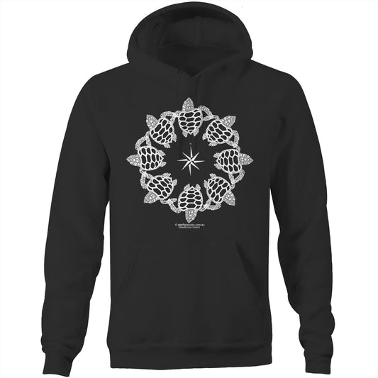 Printed to order- Unisex TURTLE CIRCLE - Hoodie with Pocket