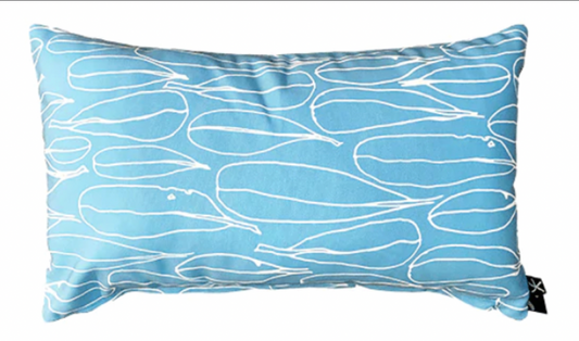 Large Integrifolia, sky blue SCATTER CUSHION