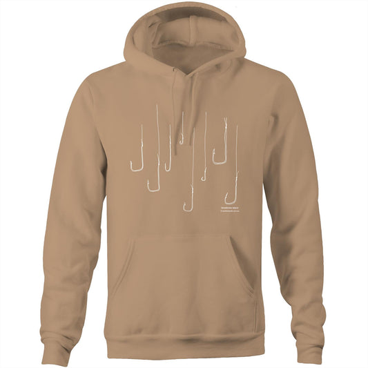 Printed to order- Unisex FISH HOOKS  - Hoodie with Pocket