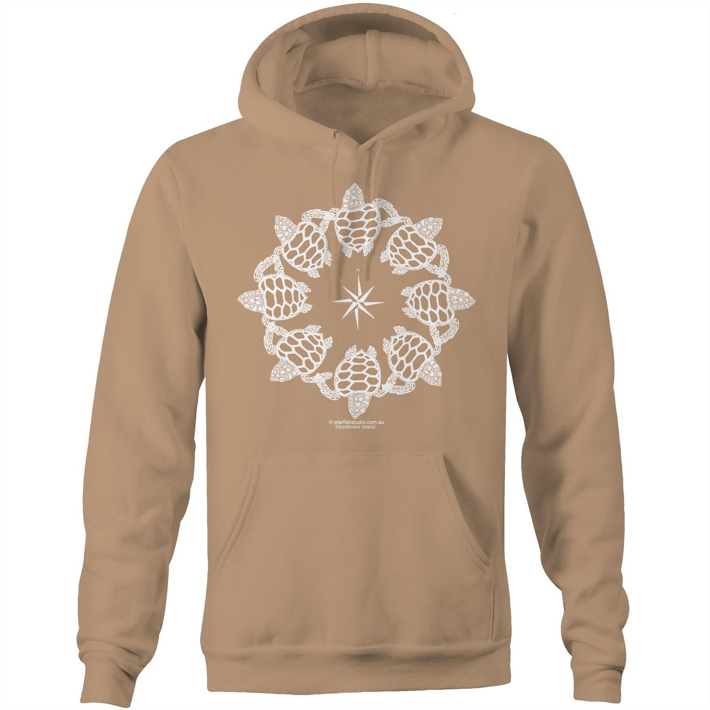 Printed to order- Unisex TURTLE CIRCLE - Hoodie with Pocket