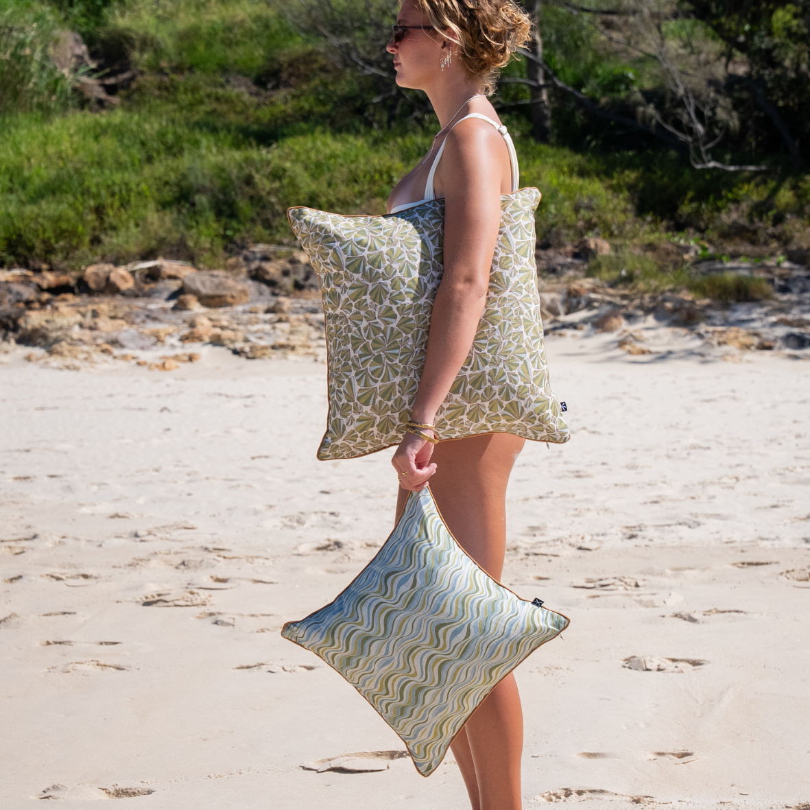 Linen Cushion Cover - Mangrove - Shells