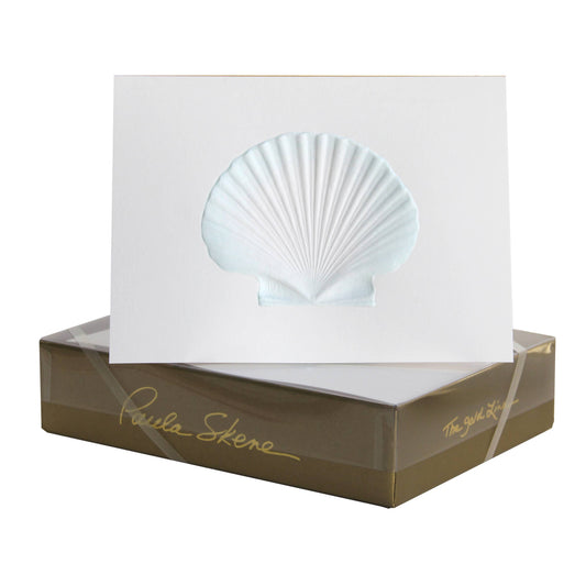 White Scallop Shell Blank Card