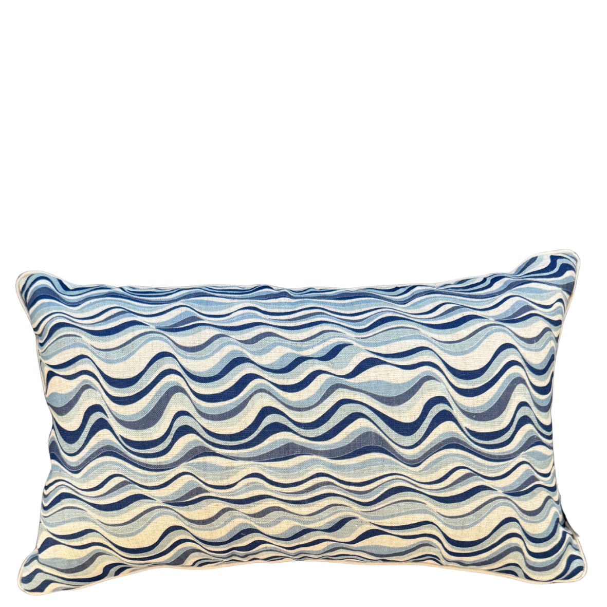 Linen Cushion Cover - Pacific - Straddie Stripe