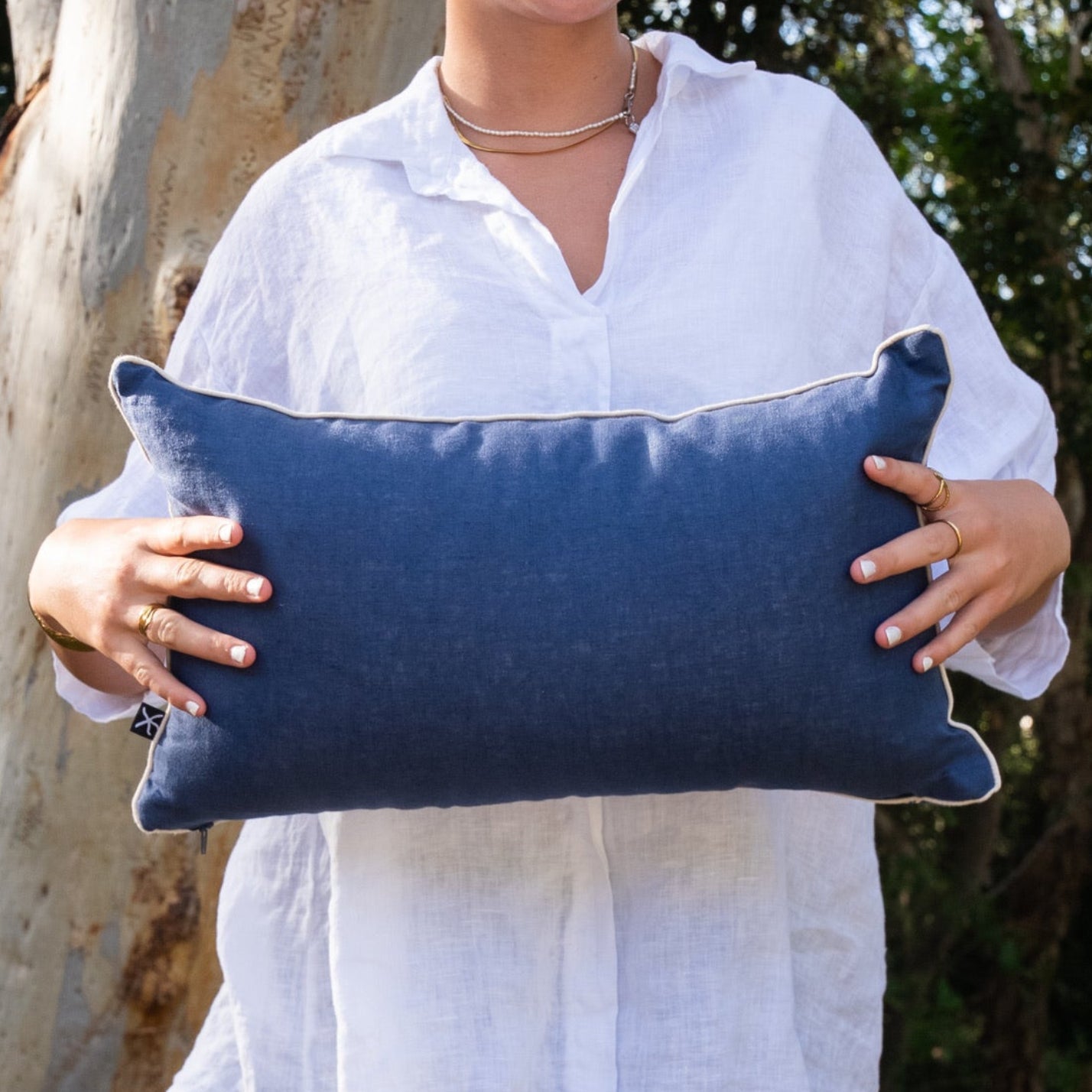 Linen Cushion Cover - Pacific - Growth Rings