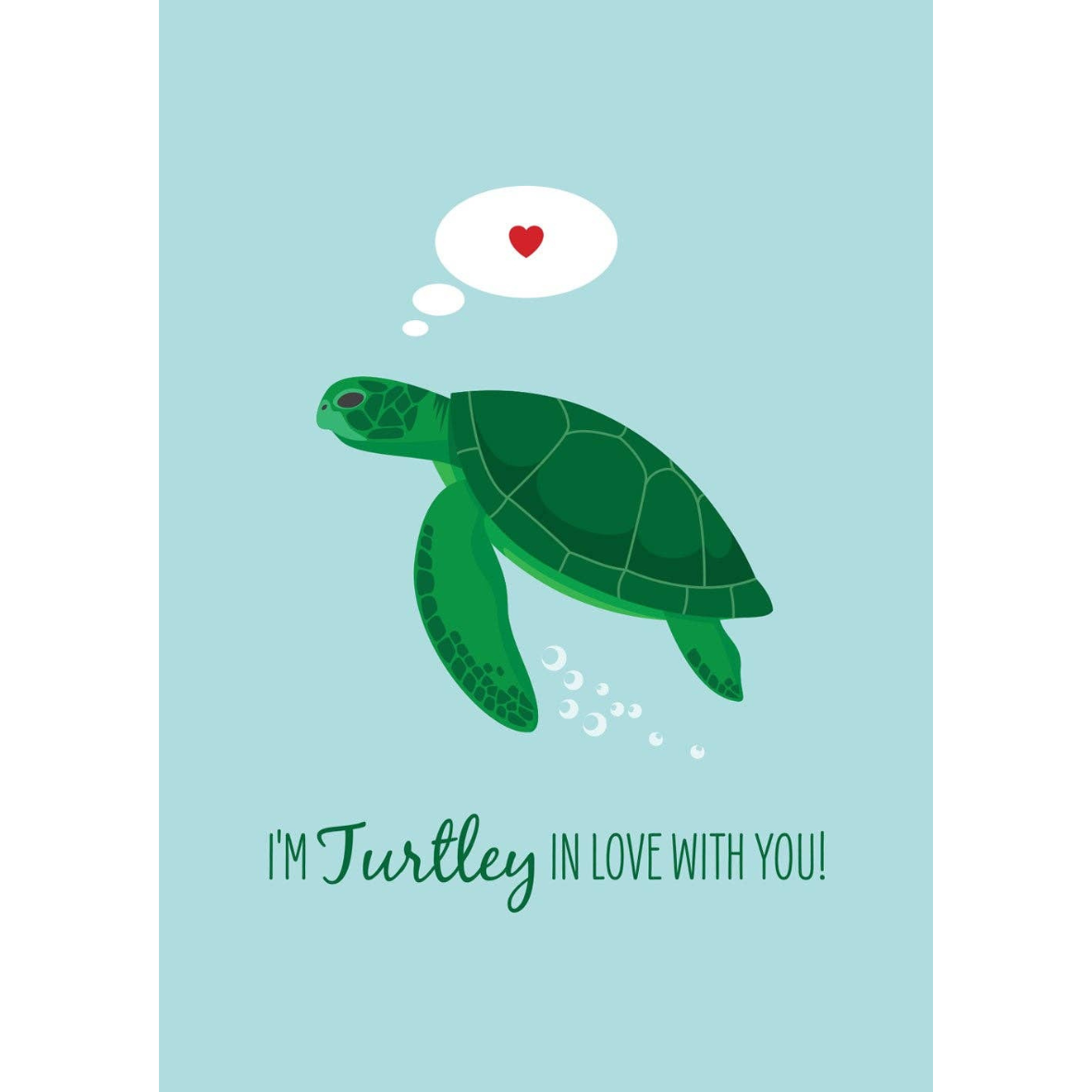 Lovers Card - Green Turtle