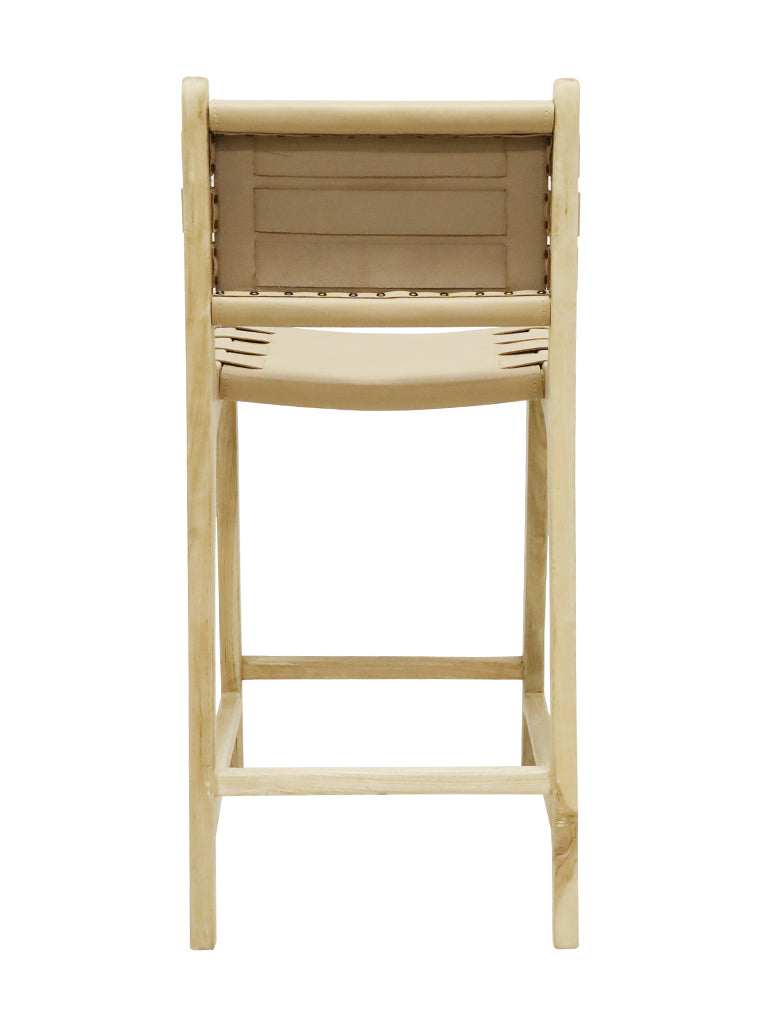 TEAK BAR STOOL - Tan