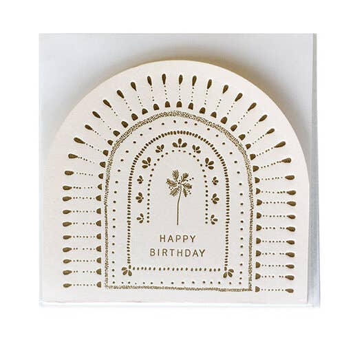 Happy Birthday - Palm Tree - Blush Greeting Card