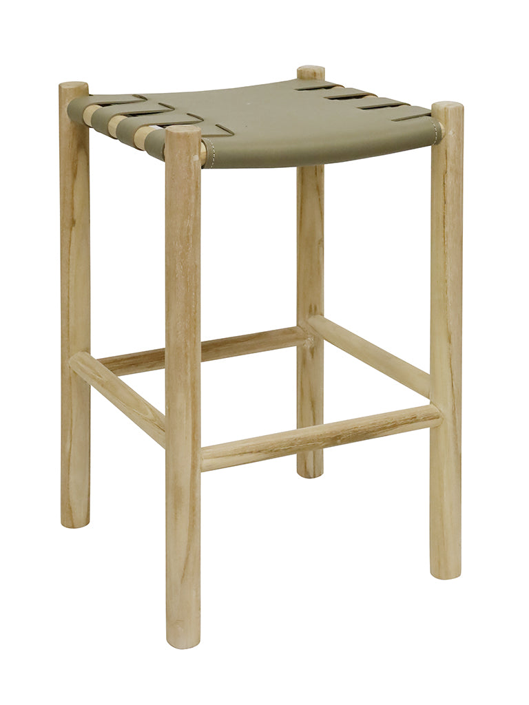 TEAK STOOL - Sage