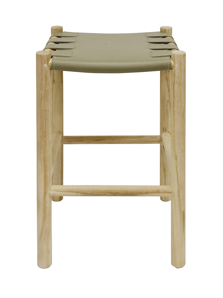 TEAK STOOL - Sage