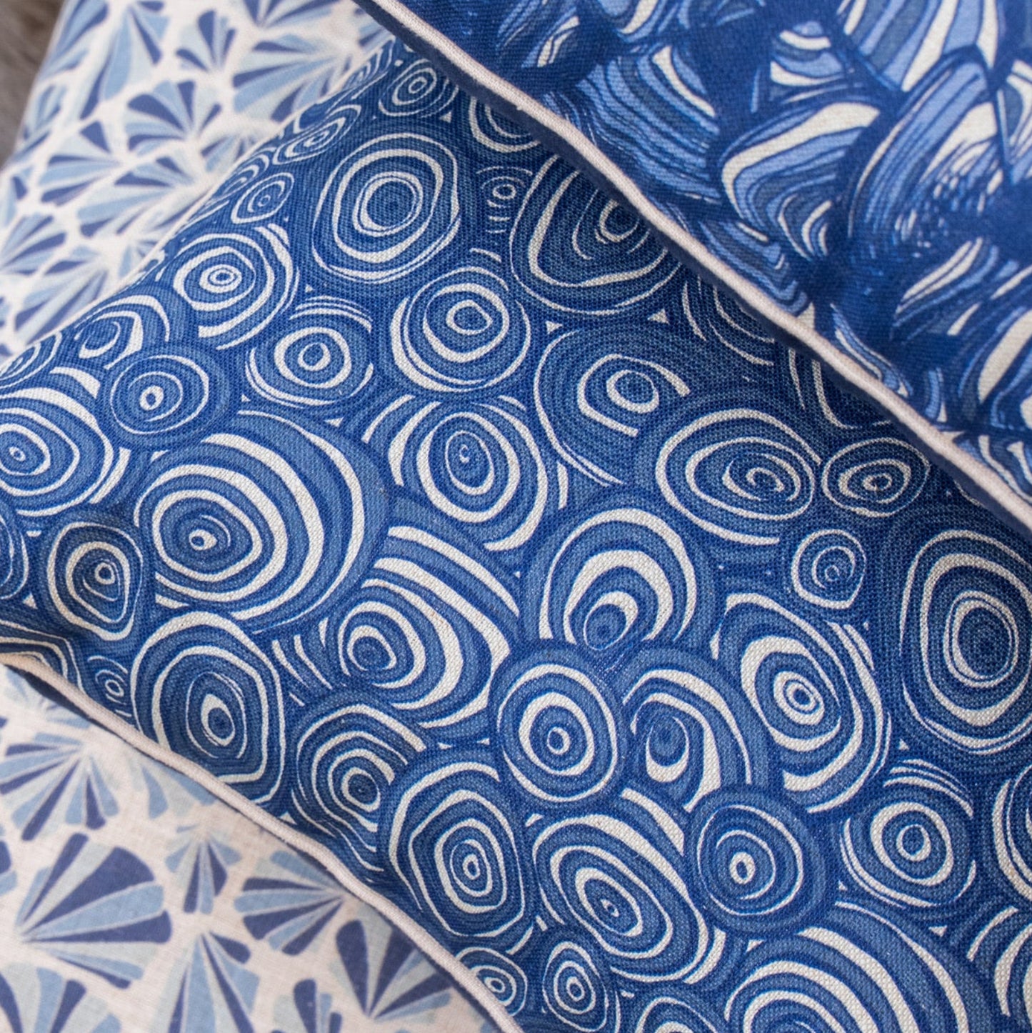 Linen Cushion Cover - Pacific - Growth Rings