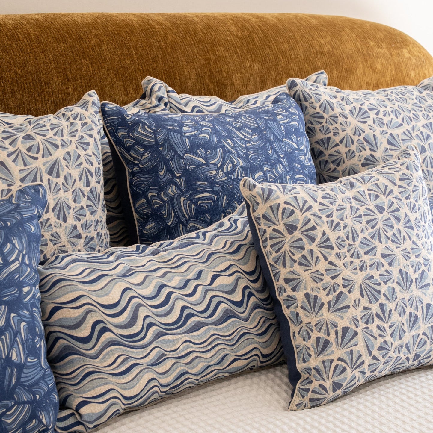 Linen Cushion Cover - Pacific - Shells