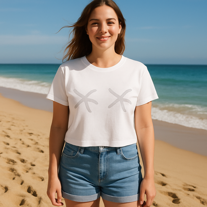 Printed to Order - STARFISH TITS - Women's Crop Tee