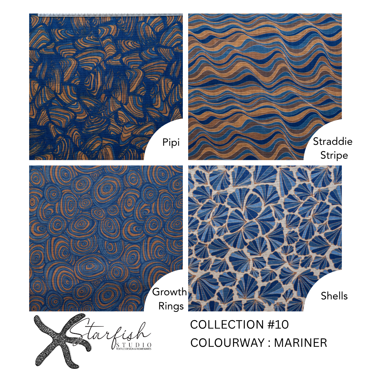 #10 Collection, Linen SHELLS - Meterage