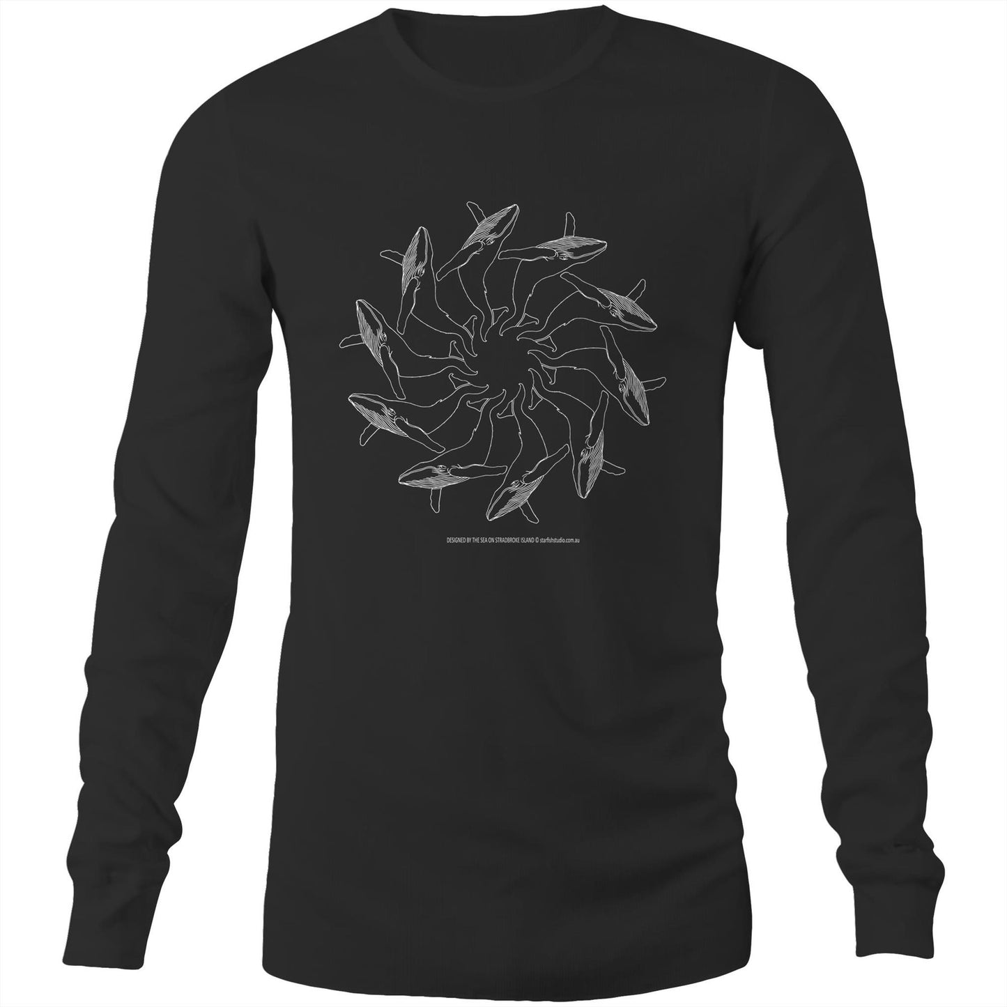 Printed to order- Unisex WHALE SPIRAL -  Long Sleeve T-Shirt