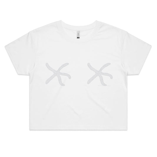 Printed to Order - STARFISH TITS - Women's Crop Tee