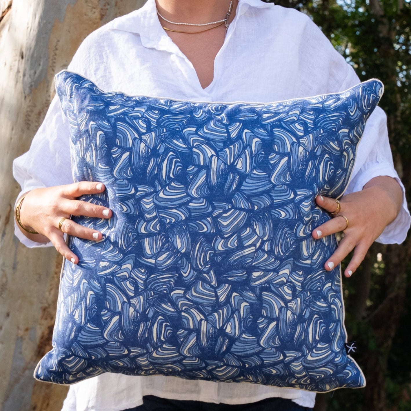 Linen Cushion Cover - Pacific - Pipi