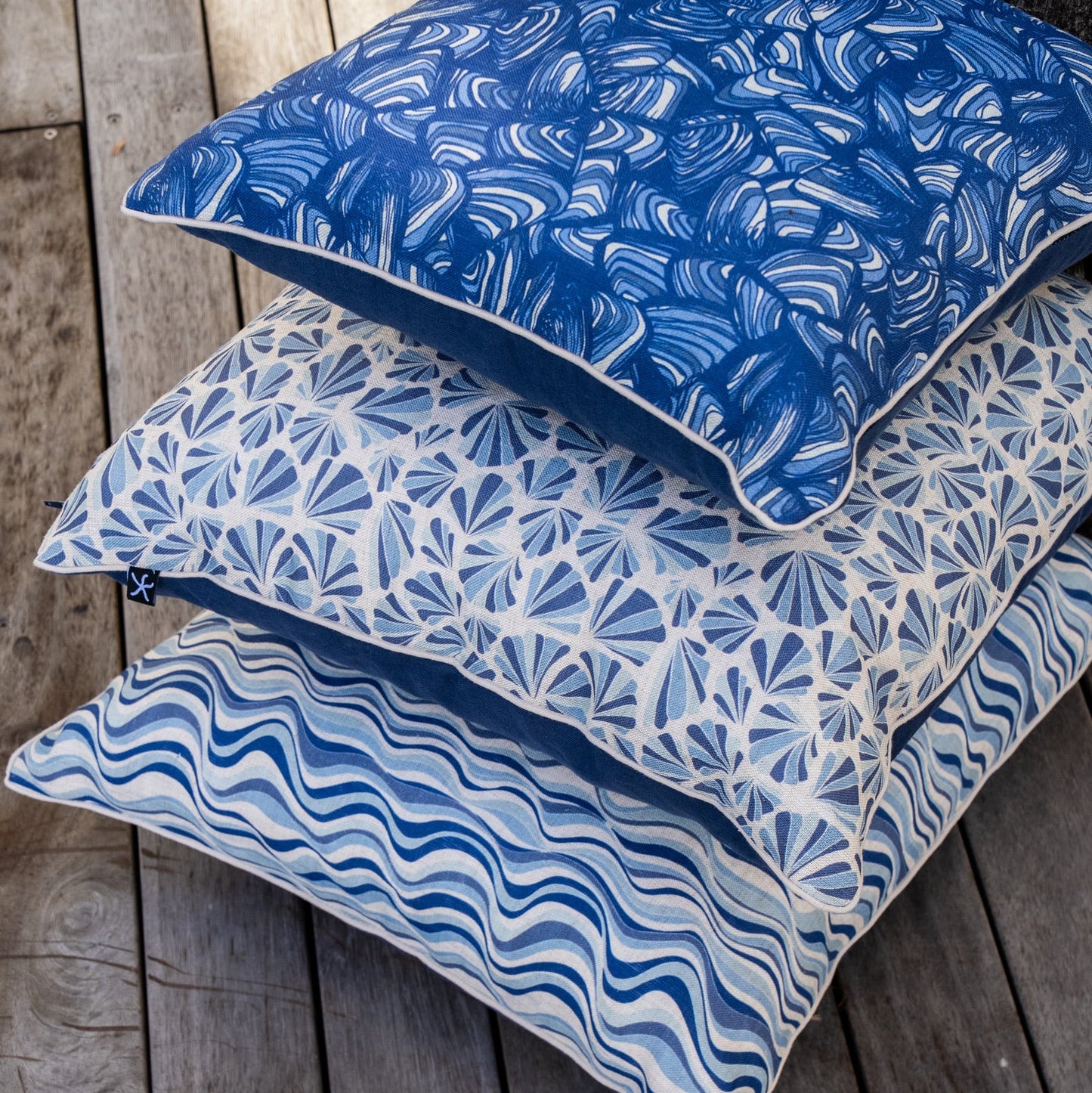 Linen Cushion Cover - Pacific - Shells