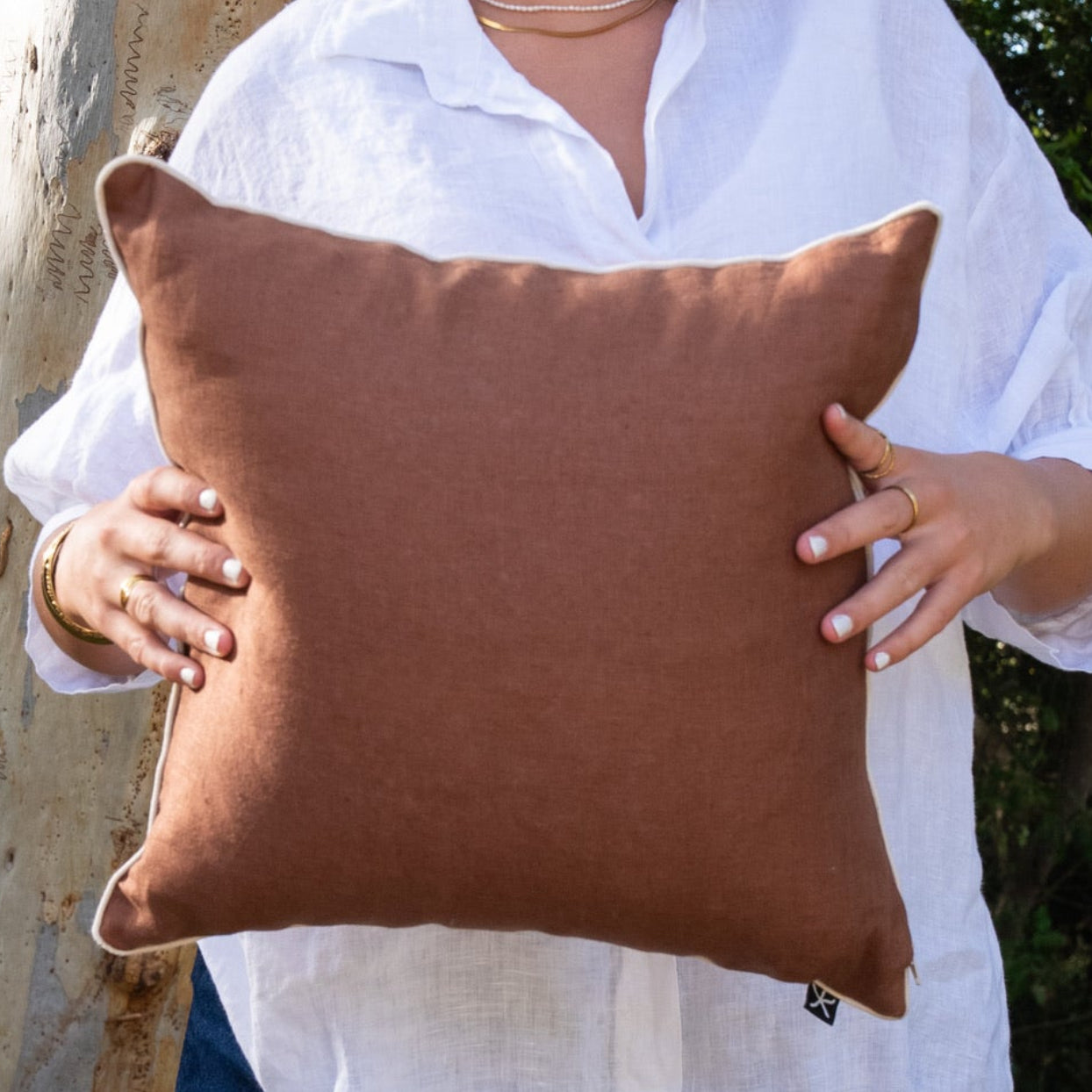 Linen Cushion Cover - Claytons - Straddie Stripe