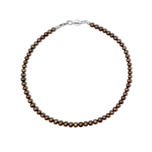 Espresso Pearl Necklace -  BRIWOK