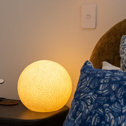 Sculptural flower lamp for coastal interiors