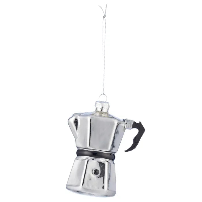 Glass coffee percolator Christmas ornament