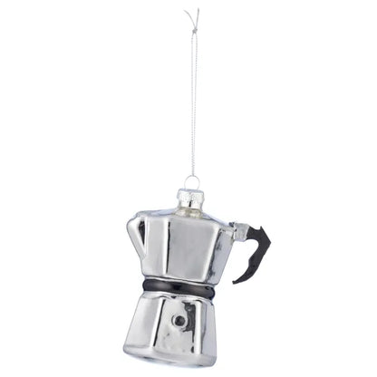 Glass coffee percolator Christmas ornament