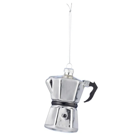 Glass coffee percolator Christmas ornament