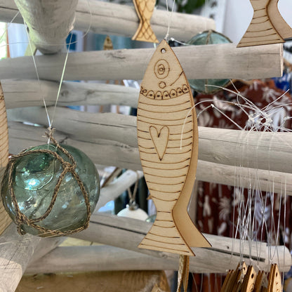 Large Timber Fish Ornament