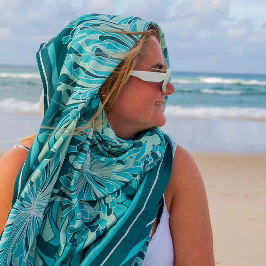 Lotus Seaweed Pareo – Lagoon | Jess Scott | Starfish Studio